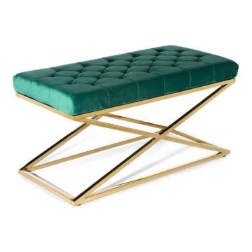 Quilted bench SALIBA 50x97 cm gold/green