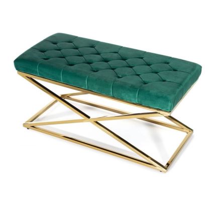 Quilted bench SALIBA 50x97 cm gold/green