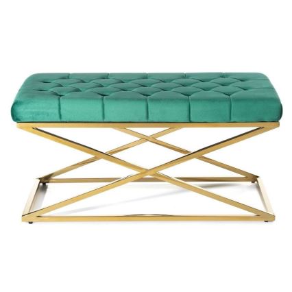 Quilted bench SALIBA 50x97 cm gold/green