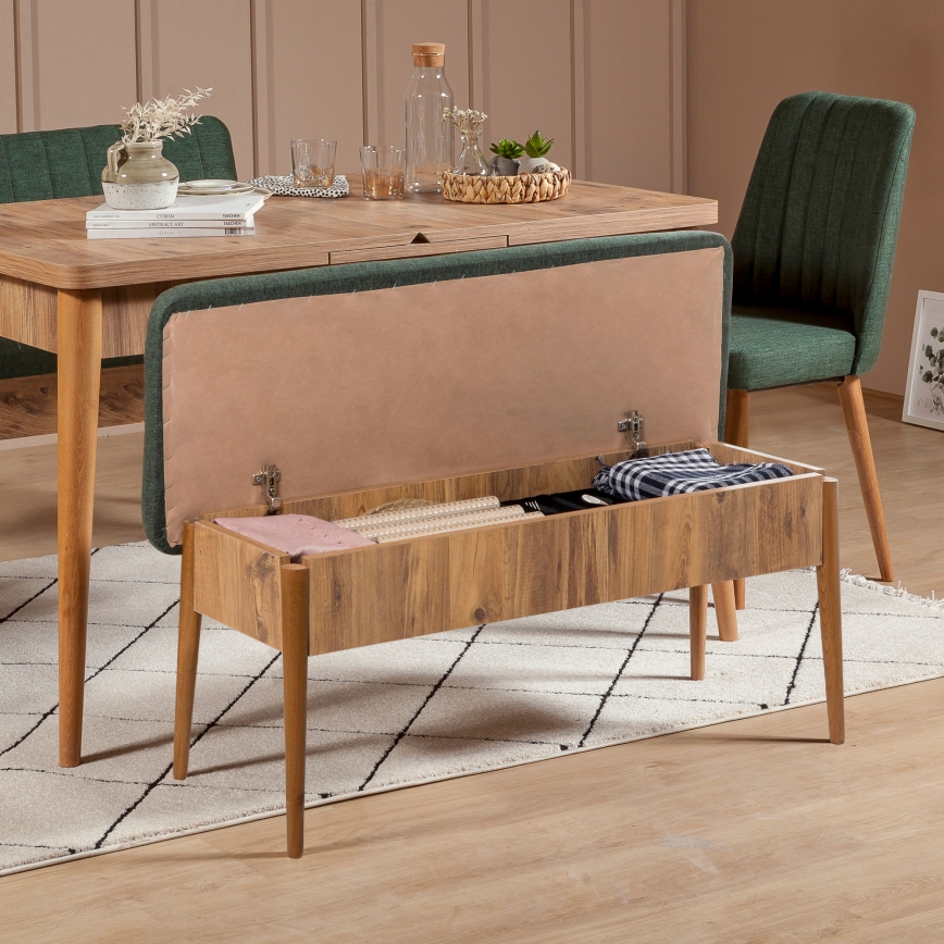 Quilted bench VINA 85x110 cm green/pine atlantic