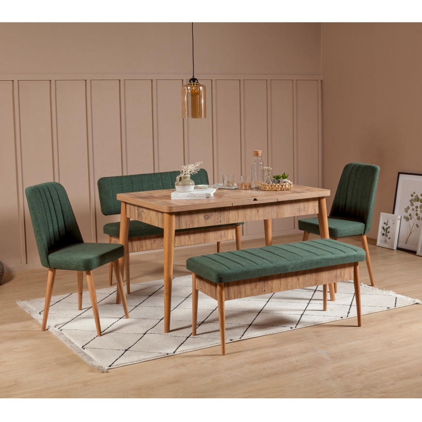 Quilted bench VINA 85x110 cm green/pine atlantic