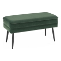Quilted bench with a storage space VELVA 37x78 cm green/black