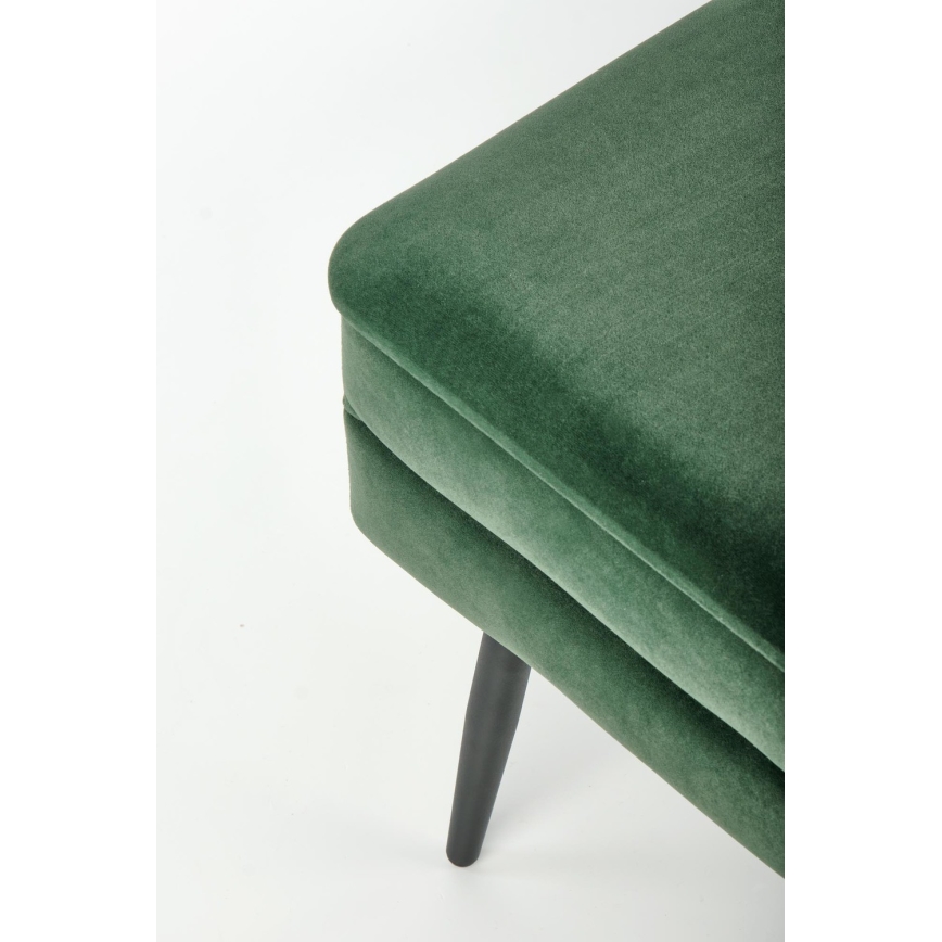 Quilted bench with a storage space VELVA 37x78 cm green/black