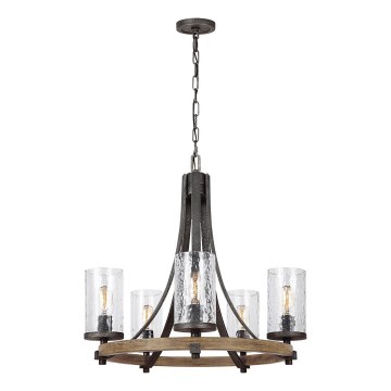 Quintiesse - ANGELO chain-hung chandelier 5xE27/60W/230V oak finish