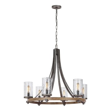 Quintiesse - ANGELO chain-hung chandelier 6xE27/60W/230V oak finish