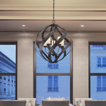 Quintiesse - BLACKSMITH Chain-Mounted Outdoor Chandelier 5xE14/40W/230V dia. 66.4 cm IP44 Black