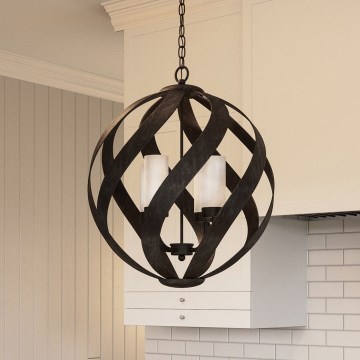 Quintiesse - BLACKSMITH Outdoor Chain-Hung Chandelier, 4x E14/40W/230V, Ø 50.1 cm, IP44, Black