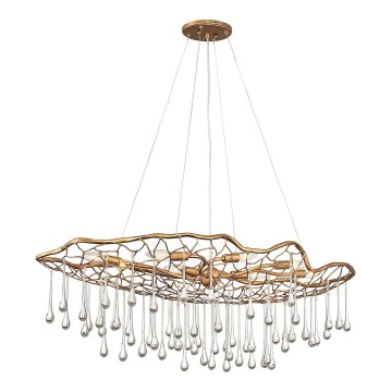 Quintiesse - Cable-suspended chandelier LAGUNA 8xE14/40W/230V Ø 106.7 cm Gold