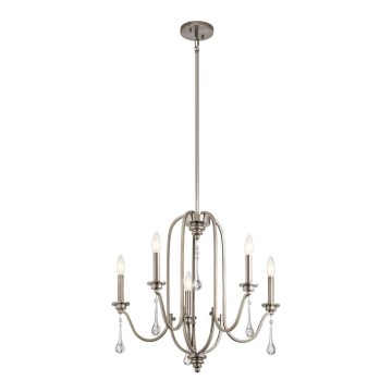 Quintiesse - KARLEE Rod Chandelier 5xE14/60W/230V Ø 61 cm, Matte Chrome