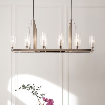 Quintiesse - KIMROSE Rod Chandelier 10x E14/40W/230V, Matte Chrome