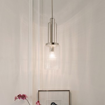 Quintiesse - KIMROSE Rod Pendant 1xE27/60W/230V Ø 17,8 cm Polished Chrome