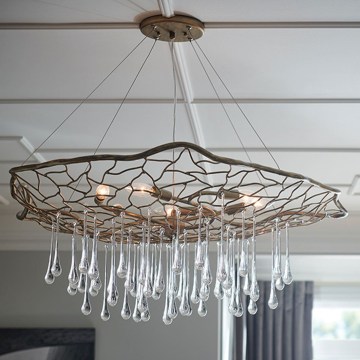 Quintiesse - LAGUNA cable-suspended chandelier 6xE14/40W/230V Ø 91.4 cm gold