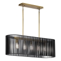 Quintiesse - LINARA 5-Light Rod Chandelier, E27/60W/230V, Black/Gold