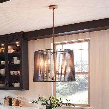 Quintiesse - LINARA Rod Chandelier 6xE14/60W/230V Ø 66 cm black/gold