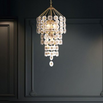 Quintiesse - MERIDIAN Chain-Hung Chandelier 9xE14/40W/230V pr. 57,2 cm Gold