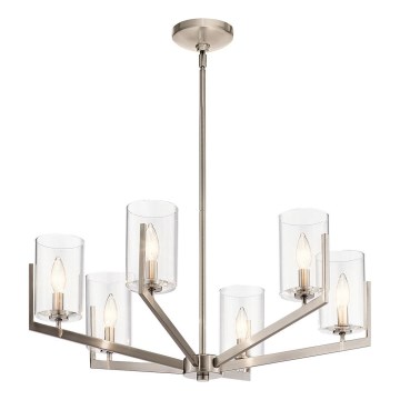Quintiesse - NYE Rod Chandelier 6xE14/40W/230V Ø 71.1 cm Matte Chrome