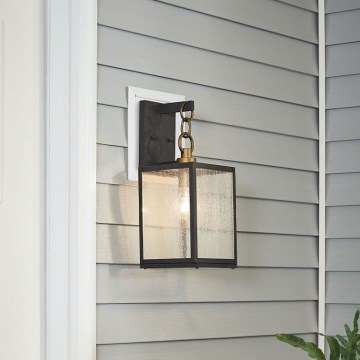 Quintiesse - Outdoor wall lamp LAHDEN M 1xE27/60W/230V IP44 black/gold