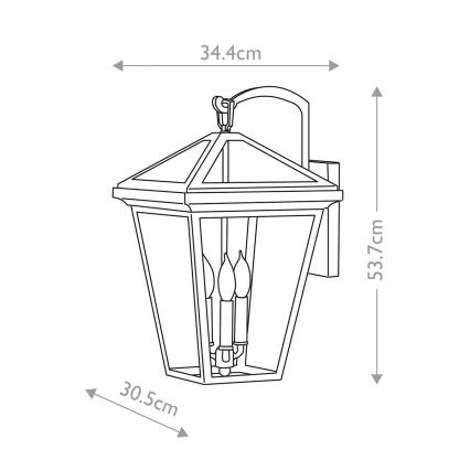 Quintiesse - Outdoor wall lamp ALFORD L 3xE14/40W/230V IP44 black