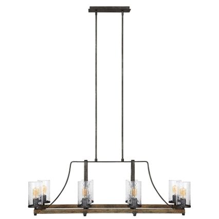 Quintiesse - ANGELO Rod-Mounted Chandelier 8xE27/60W/230V Oak Finish