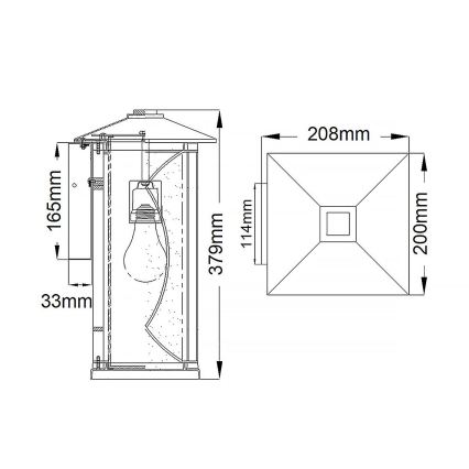 Quintiesse - ASHBERN M Outdoor Wall Light 1xE27/60W/230V IP44 Black