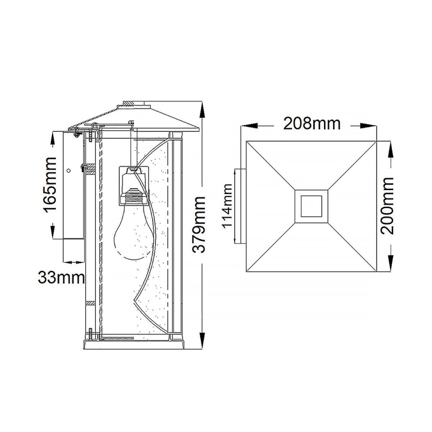 Quintiesse - ASHBERN M Outdoor Wall Light 1xE27/60W/230V IP44 Black