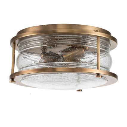 Quintiesse - ASHLAND Bathroom Ceiling Light, 2x E27/60W/230V, diameter 30.5 cm, IP44, Gold
