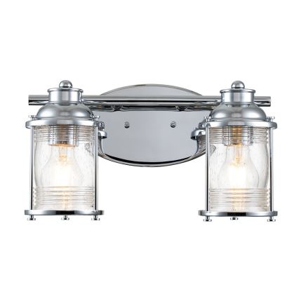Quintiesse - Outdoor Wall Lamp ASHLAND BAY 2xE27/60W/230V IP44 Polished Chrome