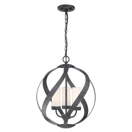 Quintiesse - Outdoor chain pendant light BLACKSMITH 3xE14/40W/230V Ø 40.7 cm IP44 black