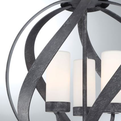 Quintiesse - Outdoor chain pendant light BLACKSMITH 3xE14/40W/230V Ø 40.7 cm IP44 black