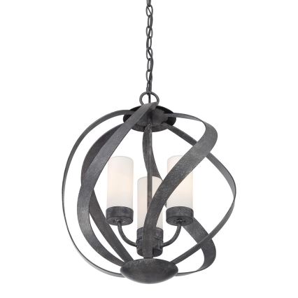 Quintiesse - Outdoor chain pendant light BLACKSMITH 3xE14/40W/230V Ø 40.7 cm IP44 black