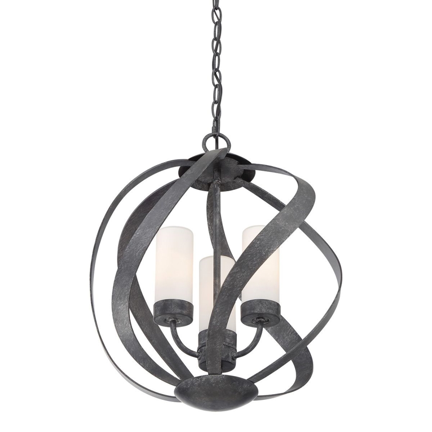 Quintiesse - Outdoor chain pendant light BLACKSMITH 3xE14/40W/230V Ø 40.7 cm IP44 black