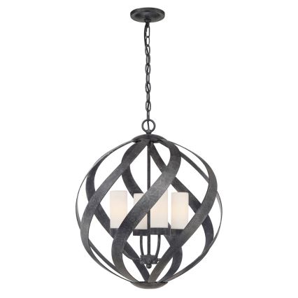 Quintiesse - BLACKSMITH Outdoor Chain-Hung Chandelier, 4x E14/40W/230V, Ø 50.1 cm, IP44, Black