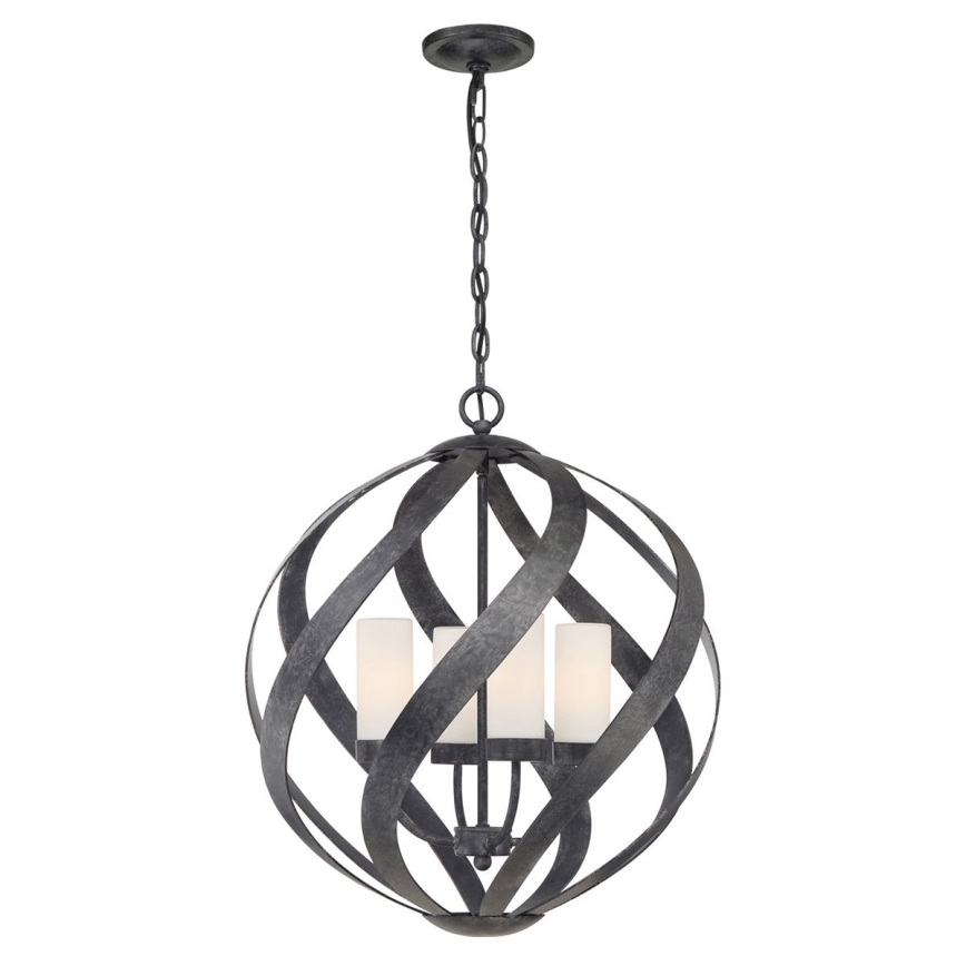 Quintiesse - BLACKSMITH Outdoor Chain-Hung Chandelier, 4x E14/40W/230V, Ø 50.1 cm, IP44, Black