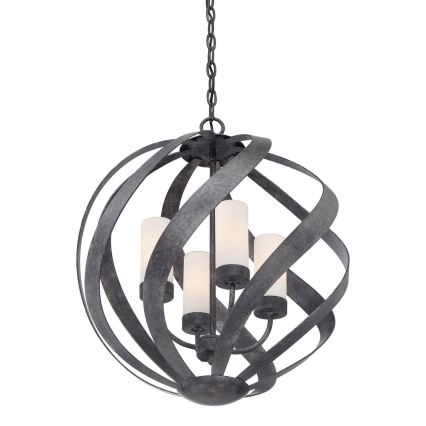 Quintiesse - BLACKSMITH Outdoor Chain-Hung Chandelier, 4x E14/40W/230V, Ø 50.1 cm, IP44, Black