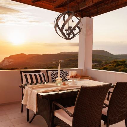 Quintiesse - BLACKSMITH Outdoor Chain-Hung Chandelier, 4x E14/40W/230V, Ø 50.1 cm, IP44, Black