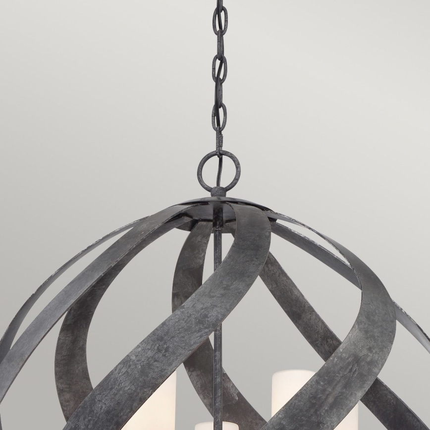 Quintiesse - BLACKSMITH Chain-Mounted Outdoor Chandelier 5xE14/40W/230V dia. 66.4 cm IP44 Black