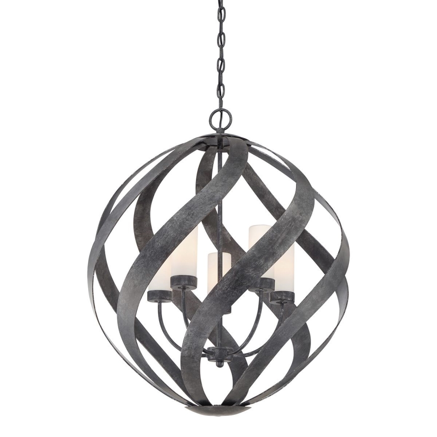 Quintiesse - BLACKSMITH Chain-Mounted Outdoor Chandelier 5xE14/40W/230V dia. 66.4 cm IP44 Black