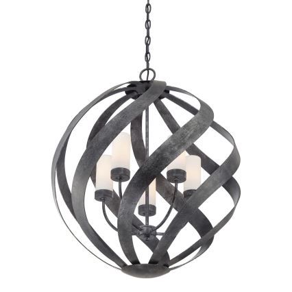 Quintiesse - BLACKSMITH Chain-Mounted Outdoor Chandelier 5xE14/40W/230V dia. 66.4 cm IP44 Black