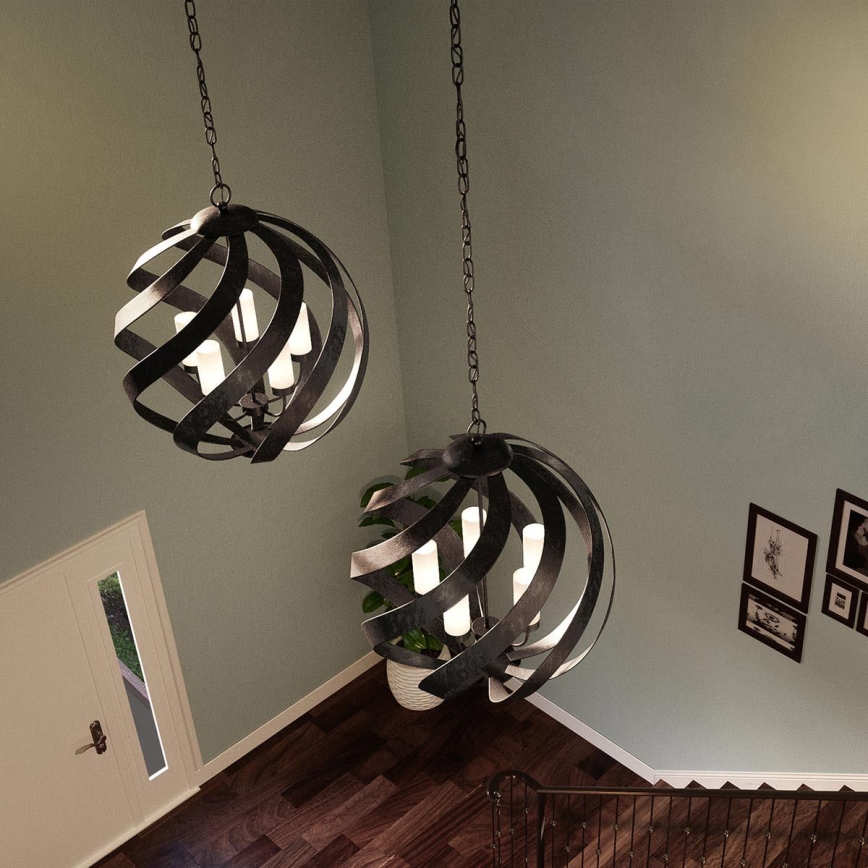 Quintiesse - BLACKSMITH Chain-Mounted Outdoor Chandelier 5xE14/40W/230V dia. 66.4 cm IP44 Black