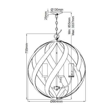 Quintiesse - BLACKSMITH Chain-Mounted Outdoor Chandelier 5xE14/40W/230V dia. 66.4 cm IP44 Black