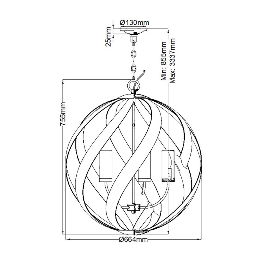 Quintiesse - BLACKSMITH Chain-Mounted Outdoor Chandelier 5xE14/40W/230V dia. 66.4 cm IP44 Black