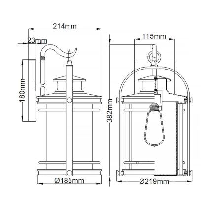 Quintiesse - Outdoor Wall Light BOOKER M 1xE27/60W/230V IP44 Matte Chrome