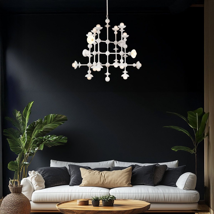 Quintiesse - CADENCE Rod-Mounted Chandelier 18xE14/40W/230V White