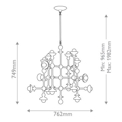 Quintiesse - CADENCE Rod-Mounted Chandelier 18xE14/40W/230V White