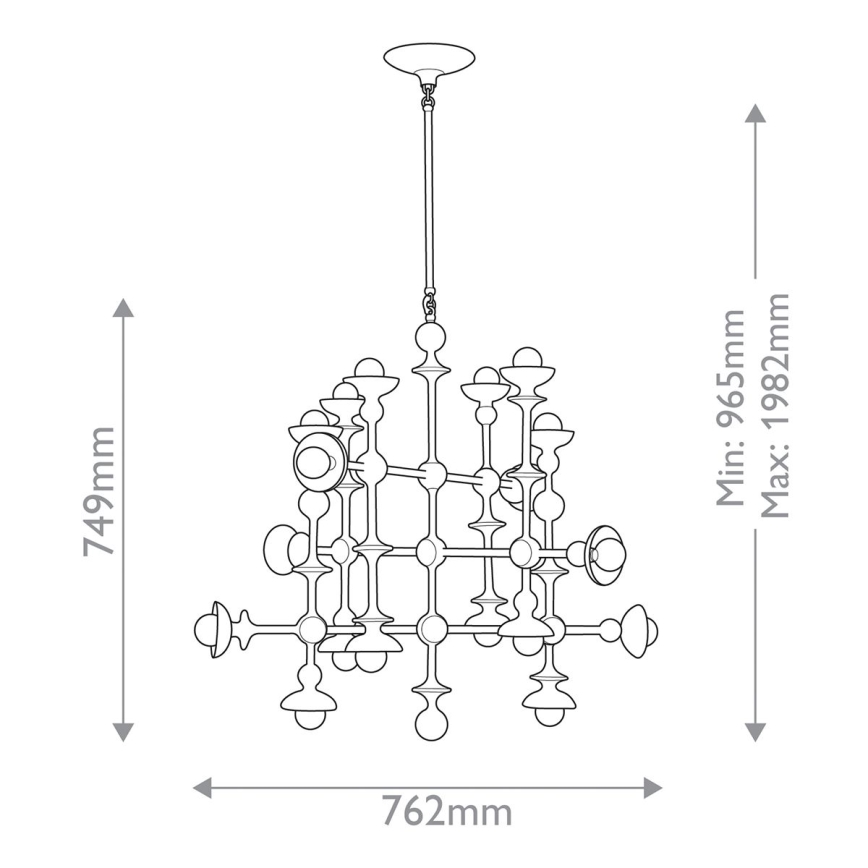 Quintiesse - CADENCE Rod-Mounted Chandelier 18xE14/40W/230V White