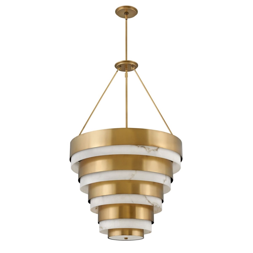 Quintiesse - Rod-mounted chandelier ECHELON 8xE14/40W/230V gold
