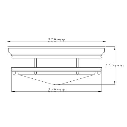 Quintiesse - Outdoor ceiling fixture HADRIAN 2xE27/40W/230V Ø 27.8 cm IP44 bronze