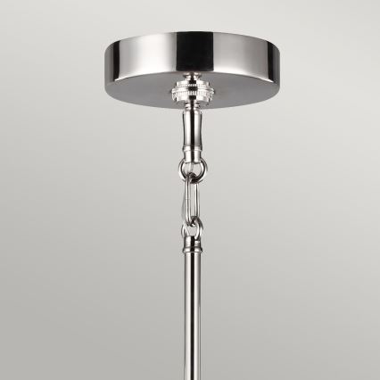 Quintiesse - HARPER Rod Chandelier 5xE14/60W/230V Ø 77.5 cm Glossy Chrome/Smoked Glass