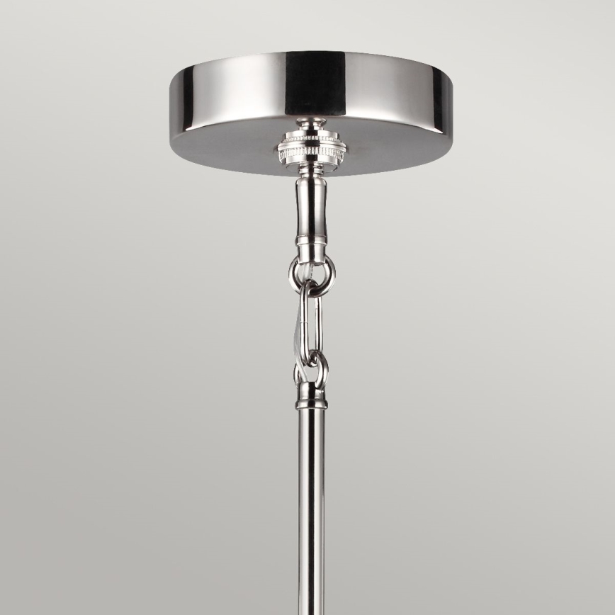 Quintiesse - HARPER Rod Chandelier 5xE14/60W/230V Ø 77.5 cm Glossy Chrome/Smoked Glass