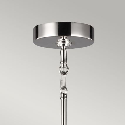 Quintiesse - HARPER Rod Chandelier 7xE14/60W/230V, Ø 81.3 cm, Polished Chrome / Smoked Glass